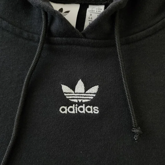 Adidas Essential Cropped Black Pullover Hoodie Women's Large - Picture 9 of 16